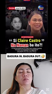2.9K views · 41 reactions | #castro sibling #ClaireCastro #francecastro Garbage in, garbage out.藍藍藍 #VPIndaySaraDuterte #westandforvpsara #fypシ゚ | Jessica Jhing | Facebook