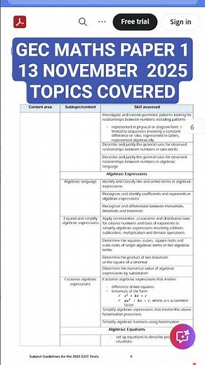 Grade 9 Maths PAPER GEC 2025 #Grade9 #GEC2025 #Paper1 #13November2025 #exam