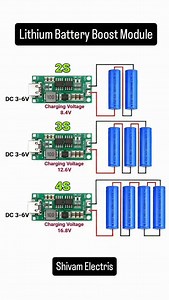 😱Lithium Battery Boost Module 2S 3S 4S Explained😱 #diyproject #electronic #electronics #trendingreels | Shivam Sawant