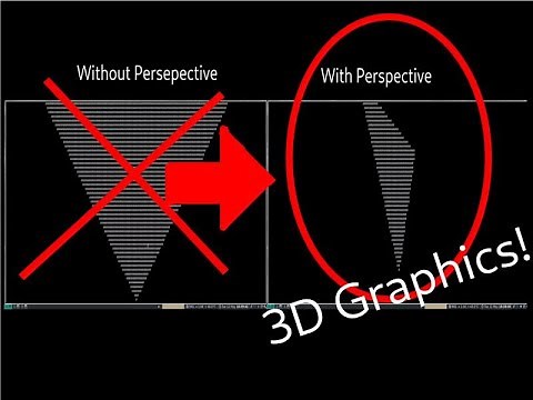 Ncurses 3D Render Engine Tutorial: pt 9 (Perspective Projection) Milestone!!