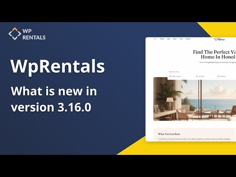What is new in WpRentals 3.16.0 Theme Update