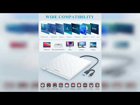 Review: External CD/DVD Drive for Laptop, Ultra Slim 13mm USB 3.0 Type-C Portable DVD Player C...
