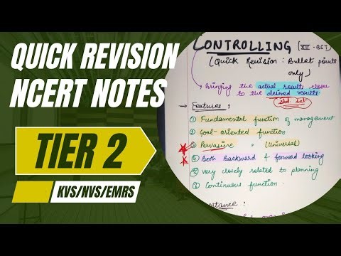 Controlling Class 12 NCERT | PGT Commerce Exam-Oriented Notes | KVS NVS EMRS Tier-2