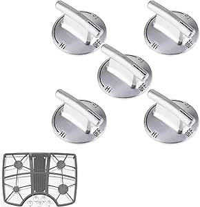 7733P410-60 AP5668987 Surface Burner Control Knobs Replacement for Jenn-Air/Maytag/KitchenAid Gas Cooktop Stove, Replace 74007733, AP6011505, etc. Durable & Easy Installation (Not Universal),5Pcs