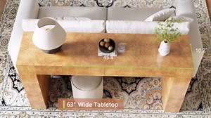 AMERLIFE 63" Burl Wood Console Table, Modern High Gloss Entryway Table with 2 Storage Drawers, Long Sofa Table Behind the Couch for Entrance, Hallway, Foyer, Living Room, Natural