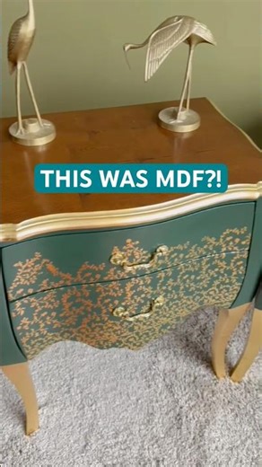 MDF to Luxury! Faux Wood & Green-Gold Bombay Table Makeover ✨| Bombay Table Transformation | DIY