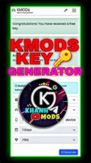 khanh mods key generator || KMODS #freefirepanel #freefire