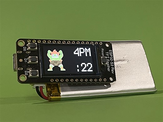 NEW GUIDE: ESP32-S2 Reverse TFT Digital Clock Display featuring Blanka-chan! #AdafruitLearningSystem #Adafruit @adafruit