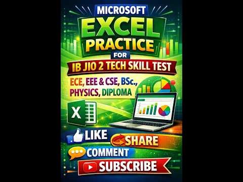Microsoft EXCEL || BARC DRDO ISRO IB