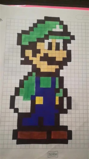 Creación de arte pixelado de Luigi en Mario Bros