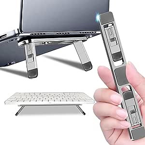 Laptop Computer Stand Keyboard for Desktop Adhesive Laptop Stand Heat Dissipation, Aluminum alloy Keyboard foot Support pad Height, Be Suitable for With 10 to 17 inch Accessories (silver)