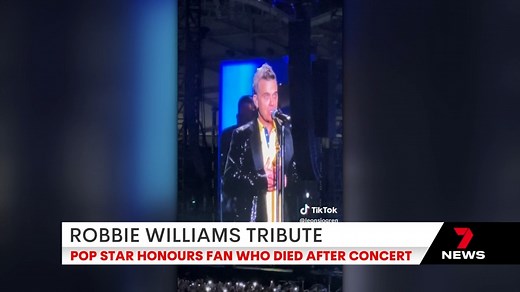 3.1K views · 39 reactions | Robbie Williams has paid tribute to the grandmother who fell at his Sydney concert last week and died. 40,000 fans joined with Williams in Melbourne to honour her with a powerful rendition of Angels. 7NEWS at 6pm. More local news: 7news.com.au/news/sydney #RobbieWilliams #7NEWS | 7NEWS Sydney | Facebook