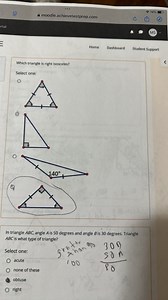 Which triangle is right isosceles?Here, there are 4 options w... | Filo