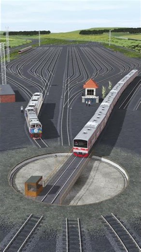 KRL Tabrak Kereta Api Di antrian Turntable #railtrack #train #railroad #railway