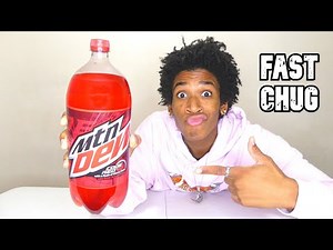 Soda Chugger KILLS 2 Liter Mtn Dew Code Red Chug In SECONDS