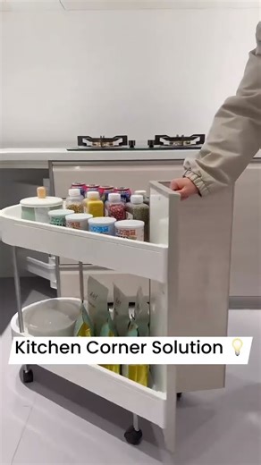 Turning a corner kitchen into a small trolley not only provides #kitchen #kitchencorner #homekitchen