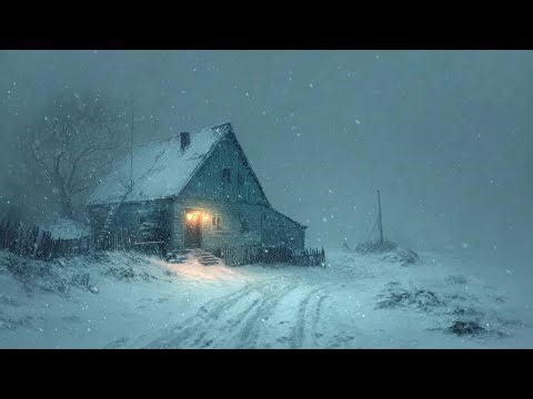 Blizzard Sounds Inside a Cozy Wooden Cabin ┇ Sleep with Howling Wind & Falling Snow Ambience