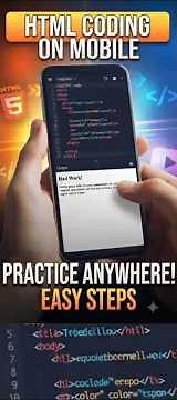 Html coding on Mobile_ easy steps for beginners #study #students #learning