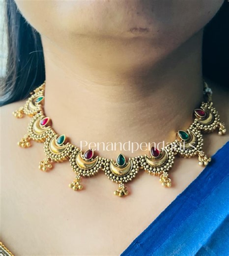 Temple Necklace Set: Ruby Emerald Indian Jewelry - Etsy