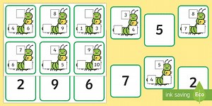 Caterpillar Number Sequence Missing Number Matching Cards