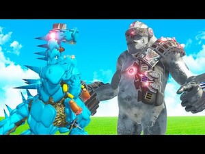 Godzillatop vs Cyborg King Kong in Animal Revolt Battle Simulator Multiplayer!