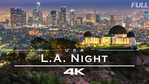 Los Angeles at night – drone footage [4K]