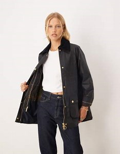 Barbour Modern Beadnell wax jacket in navy/classic  | ASOS