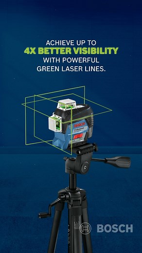 #MeasuringTools that take levelling to new heights! Meet the Bosch GLL 3-80 CG Professional, designed with 3 x 360° green laser lines for up to four times better visibility. Tackle horizontal and vertical leveling tasks with ease, all in one go! Plus, with built-in Bluetooth® connectivity, you can control and adjust settings remotely using the Bosch Leveling Remote app. Switch between operating modes, adjust the laser intensity to save battery life, and manage your tasks more efficiently—all fro