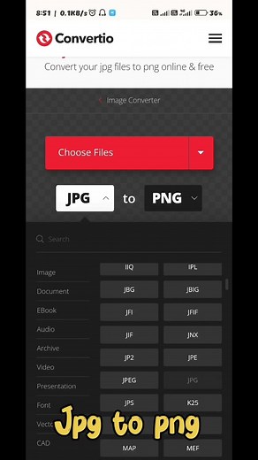 How to convert photo jpg to png and any format