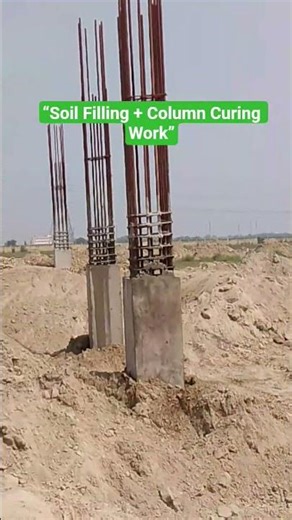 Civil Engineering Site Work | Soil Filling and Column Curing Process #civilwork