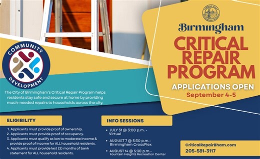 Critical Repair Program taking applications in Birmingham