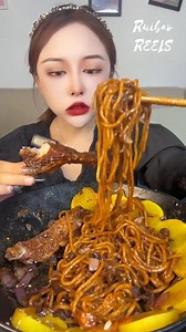 Chinese Spicy Stir-fry Ramen Delicious🥵🌶 #spicyfood #mukbang #ramen #noodles #reels | Ruibao ASMR
