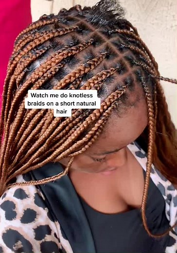 Natural Hair Tutorial: Knotless Braids for Short Hair