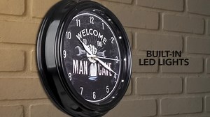 American Art Decor Welcome to the Man Cave LED Wall Clock-Mechanic Decor 12 in. 700132WEB