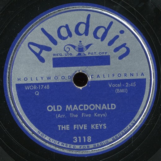 The Five Keys - Old MacDonald / Yes Sir, That's My Baby