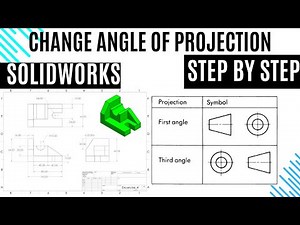 How to change angle of projection in solidworks|How change angle of projection for current drawing