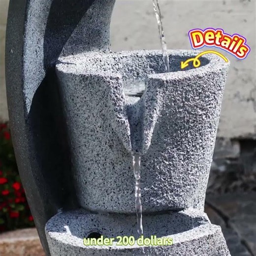 3-Tier Outdoor Water Fountain with LED Lights for Garden Patio | FountJoy LS4611