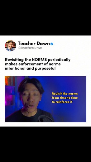 Creating norms in the classroom will not guarantee effective classroom management. It must be revisited periodically and consistently. #ClassroomManagement #teacherdawn #learningmindset #educationalcontent #teachingtips #norms | Teacher Dawn