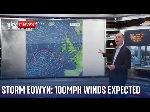 Storm Eowyn: UK & Ireland braced for 'historic storm' with up to 100mph winds