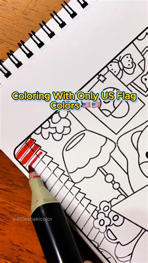 Little Shaki's Coloring Pages | US Flag Coloring 🇺🇸 #shorts