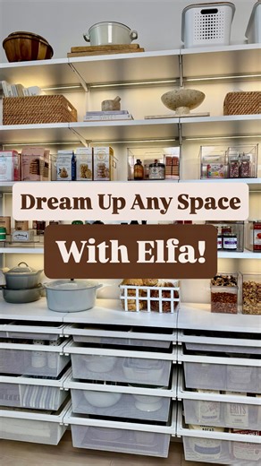 The Container Store on Instagram: "The secret to a dream pantry? Intentional features! 💙 From adjustable shelving to pull-out drawers and designated zones, Elfa Decor+ makes everyday routines smoother. #TheContainerStore #pantryorganization #kitchenorganization #homedesigns #pantrygoals"