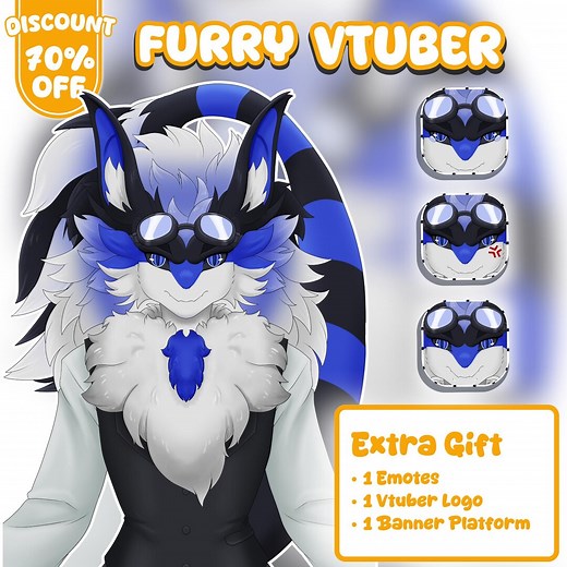 Custom Live2d Vtuber Model Commission | Furry Vtuber Avatar | Vtuber Commission | Furry Art Commission | Fursona, Anthro | Vtuber Rigging - Etsy
