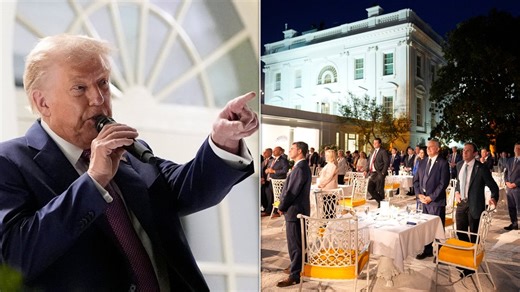 Trump Welcomes GOP Lawmakers To 'Rose Garden Club' In Newly Paved White House Space