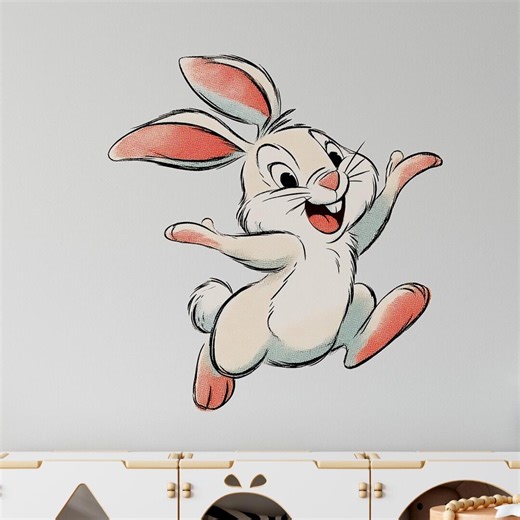 Bunny Wall Decal - White Rabbit Kids Nursery Room Wall Decor - Etsy