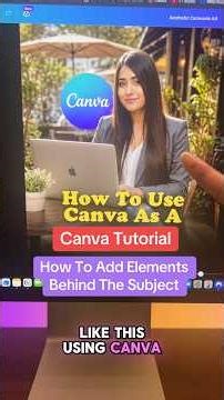 Canva Tutorial - How To Add Elements Like Text Or Logos Behind A Person Using Canva!