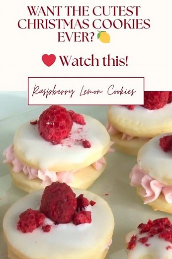 How to Make Raspberry Lemon Cookies | Holiday Sandwich Cookies with Icing 🍋❤️