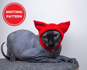 Winter Hat for Cat Knitting Pattern PDF - Etsy