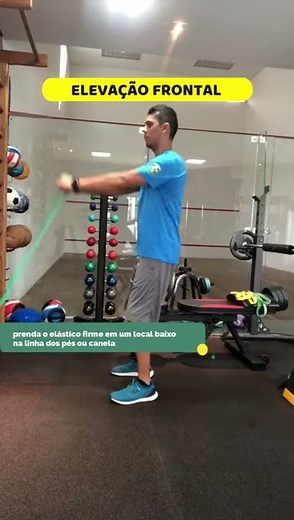 EXERCÍCIOS COM ELÁSTICO Elevação Frontal com Elástico