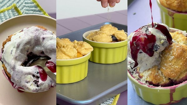 How to Make Lavender Blueberry Peach Cobbler