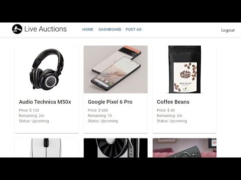 Live Auctions Website using MERN stack, socket.io and AWS S3 Bucket (Demo)